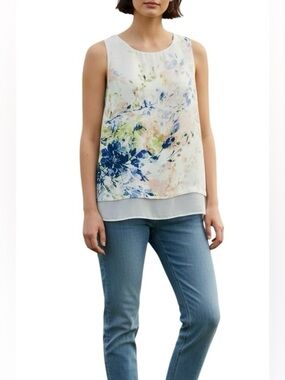 Rose & Olive Floral Top Women’s Small Lined Sheer Sleeveless Fairy Artsy Cottage
